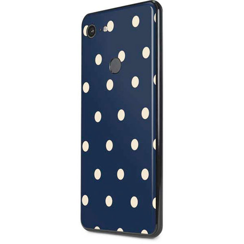 Blue and Cream Polka Dots Google Pixel 3 XL Skin